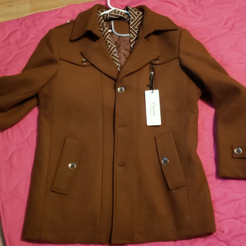 Brown peacoat